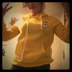 M hoodie with small image of a box of cigarettes